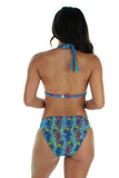 Back view of aqua Durban ring bikini bottom.