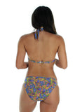 Back view of rainbow Tahiti sport halter bikini top.
