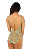 Back view of yellow Carnival traditional tank from Lifestyles Direct Tan Through Swimwear.