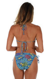 Tan through string bikini bottoms -- back view -- aqua Fiji.