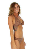 Brown Caged halter top from Lifestyles Direct Tan Through Swimwear.