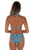 Tan through bikini halter top -- back view -- aqua Fiji.