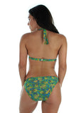Back view of blue and green Tahiti ring bikini bottom.