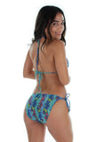 Back view of aqua Durban string bikini bottom.