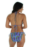Back view of purple Durban string bikini bottom.