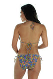Back view of rainbow Tahiti string bikini bottom.