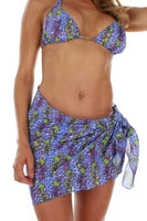 Front view of purple Durban sarong.