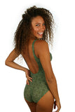 Green Caged C D cup tank with underwires from Lifestyles Direct Tan Through Swimwear.