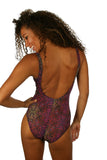 Back of our swimwear showing our mid scoop back and moderate legs