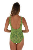 Back view of green Tahiti structured cup tank