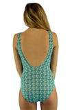 Back view of structured top swimwear in Conch print from Lifestyles Direct Tan Through Swimwear.