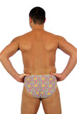 Back of tan through mens swimwear 1 inch racer from Lifestyles Direct.