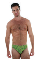 Front view of green Tahiti men's 1-inch racer