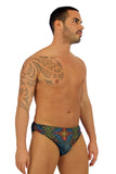 Multicolor Safari mens swimwear -- 1 inch -- tan through swimsuit.