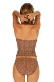 High waist bikini bottom from Lifestyles Direct Tan Through Swimwear -- brown Caged.