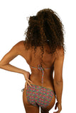 Back -- double tie string bikini bottom from Lifestyles Direct Tan Through Swimwear in pink Toucan print.