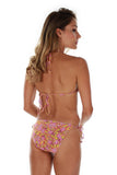 Back view of pink Tahiti double -tie string bikini bottom