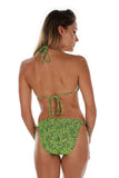 Back view of green Tahiti string bikini top