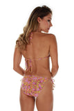 Back view of pink Tahiti string bikini top