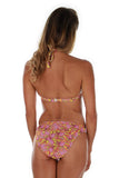 Front view of pink Tahiti halter bikini top