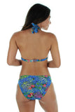Tan through bikini halter top -- back view -- blue Fiji.