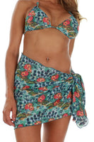Blue Morea short swimwear sarong coverup.