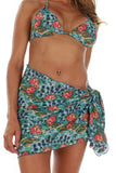 Blue Morea short swimwear sarong coverup.